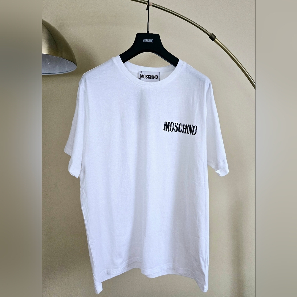 NWT MOSCHINO COUTURE White Men's T-Shirt with Logo Print Size: L